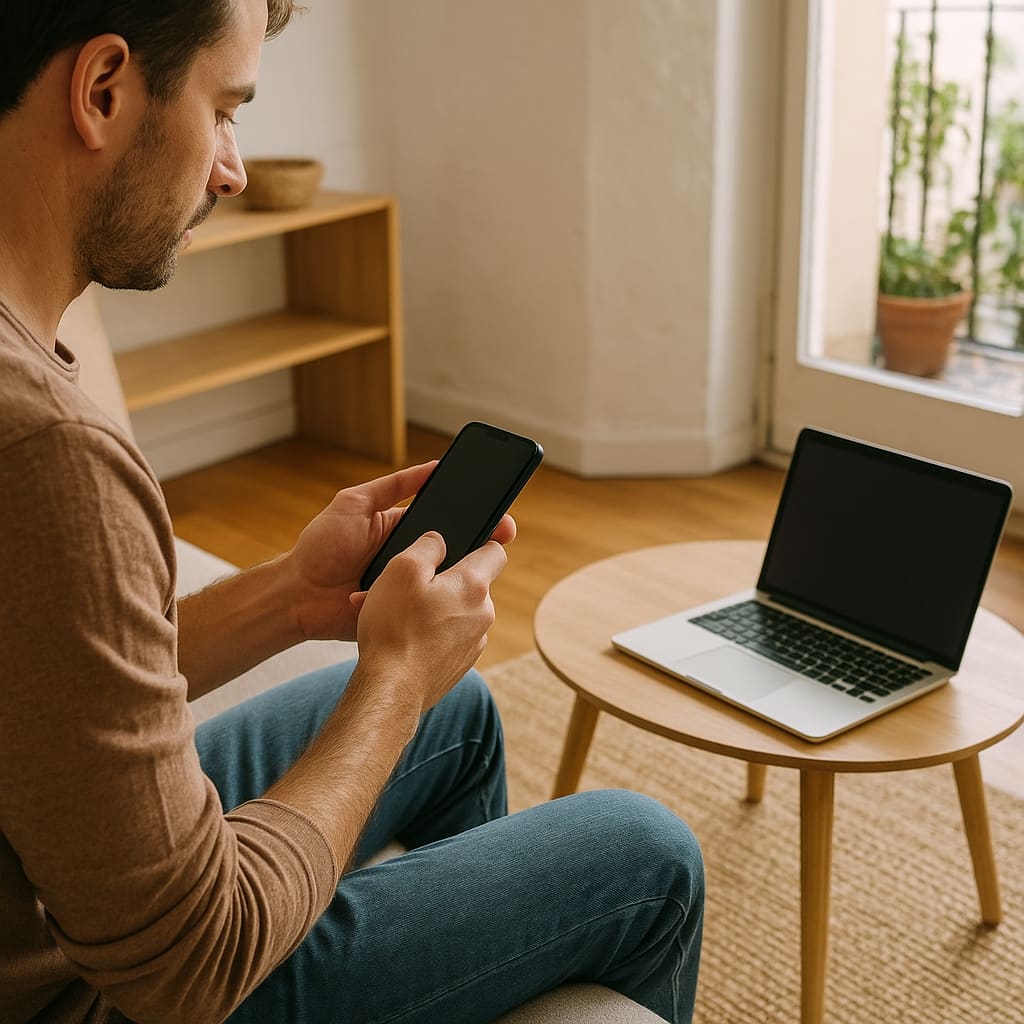 Persona usando smartphone